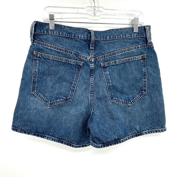 MADEWELL Slouchy Relaxed Fit High Rise Mid Length Blue Denim Shorts Size 28 - Picture 5 of 9